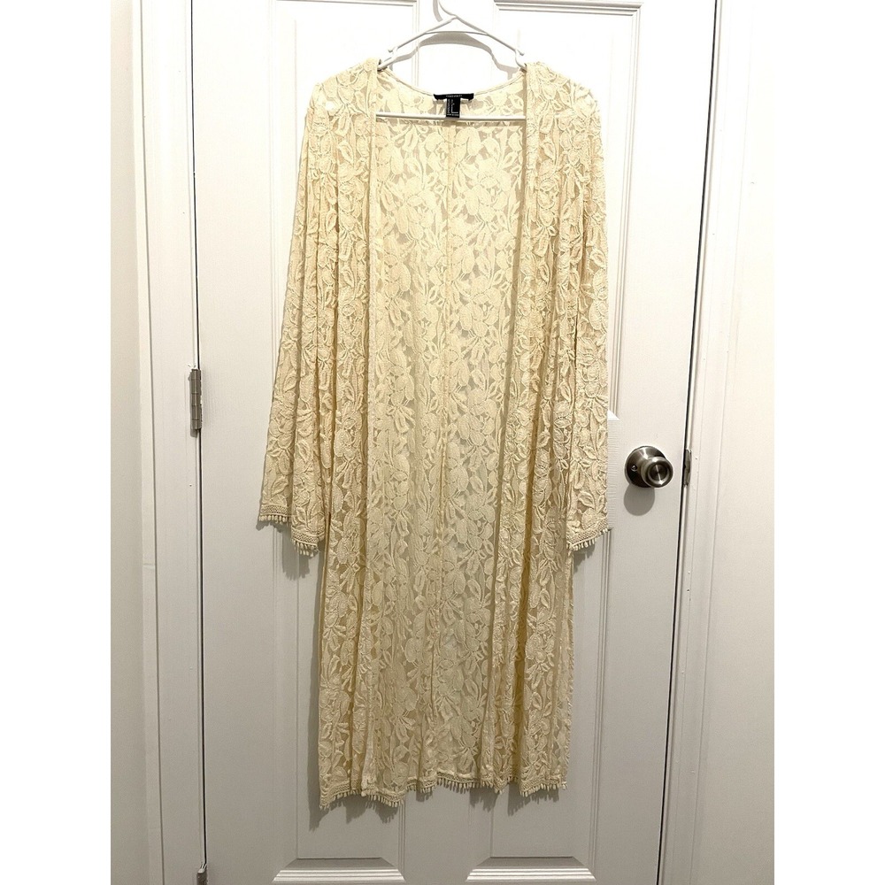Forever 21 cream colored cover up/cardigan size small